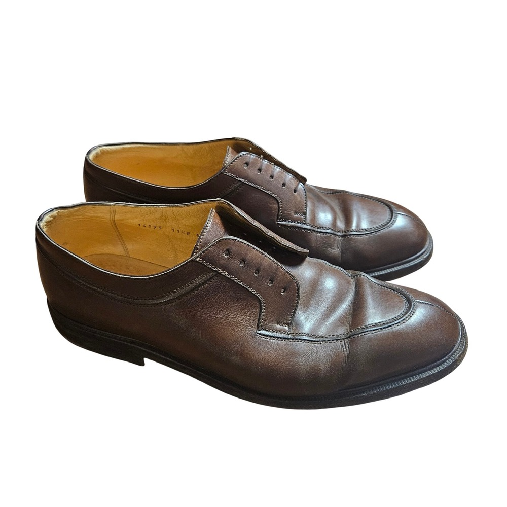 Gravati Mens Leather Split Toe Derby Dress Shoes Oxford Handmade Italy 11.5 W